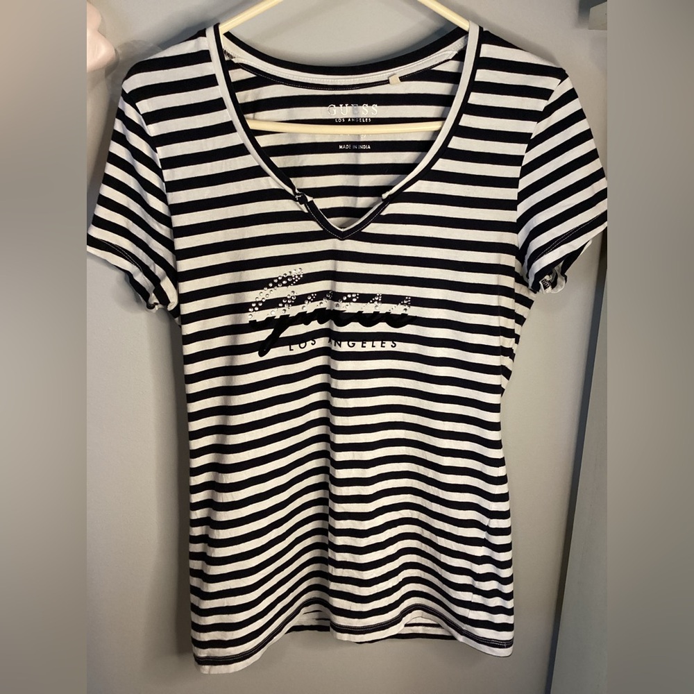 Guess Monochrome Striped Tee
